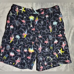 Wonder Nation Tropical Flamingo Swim Shorts Size L (10-12)